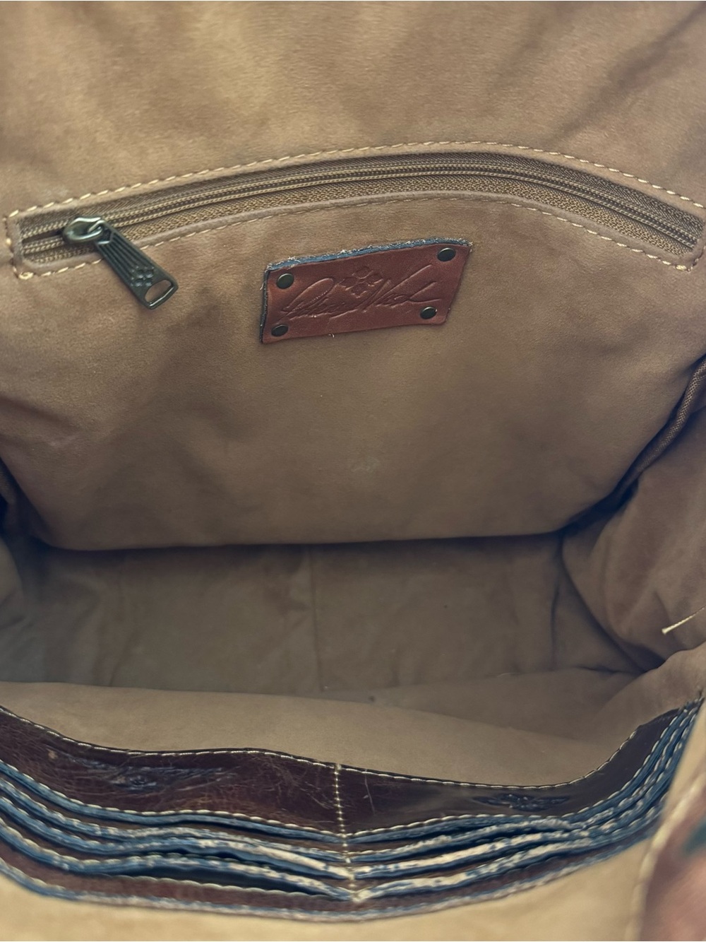 Patricia Nash Jovanna Backpack distressed Brown Leather purse bag - Picture 5 of 8